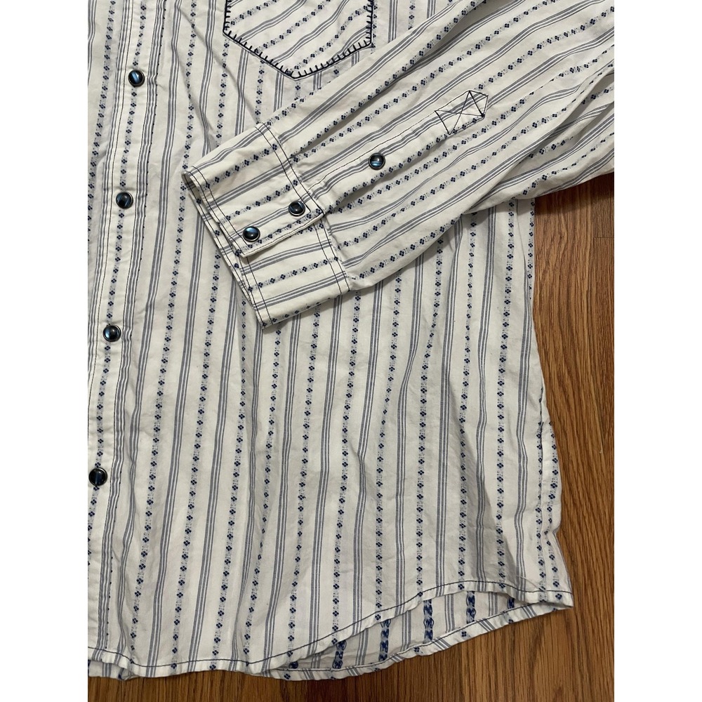 Cody James Western Pearl Snap Shirt Mens 2XL Striped Cowboy - Picture 6 of 11